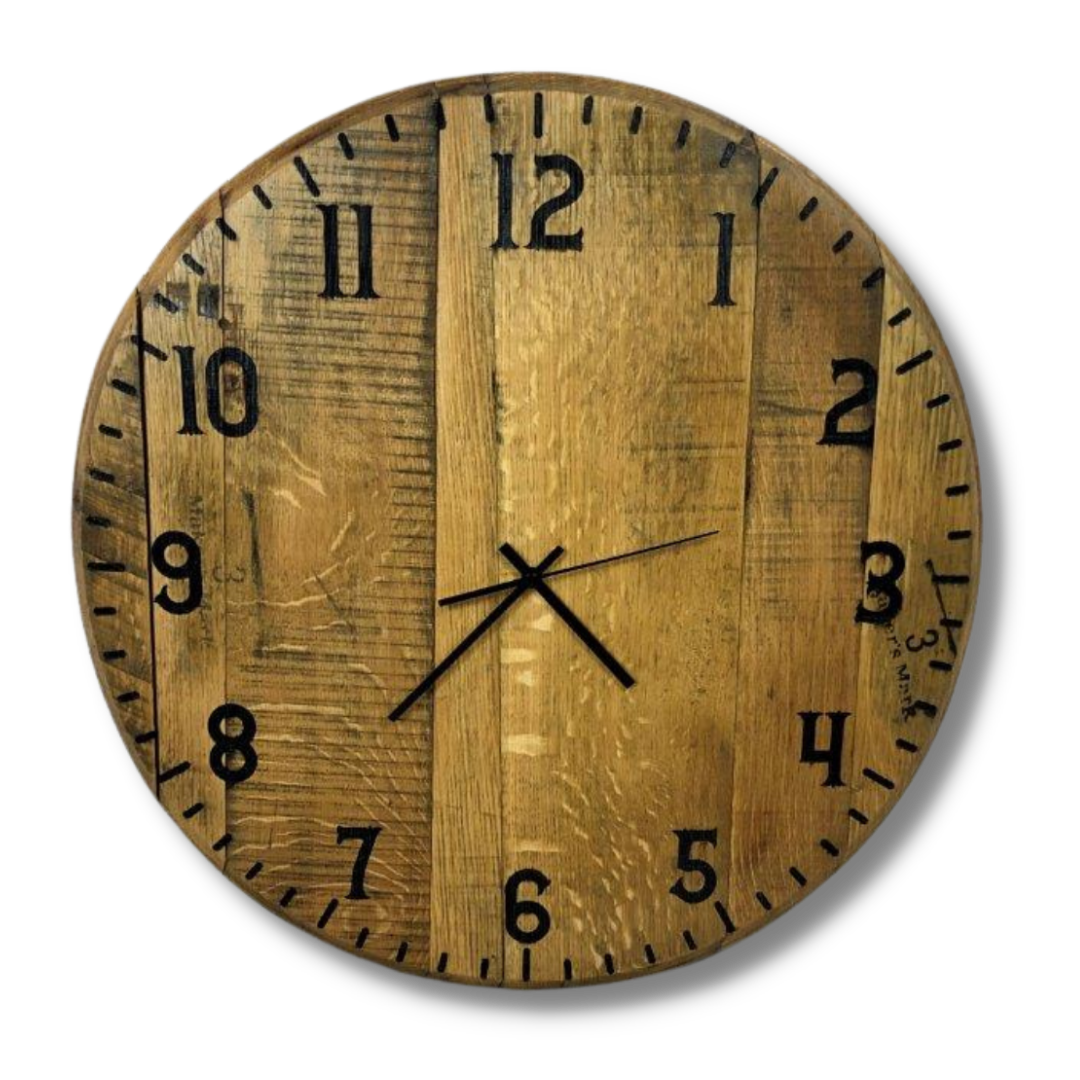 Whiskey Barrel Lid Clock