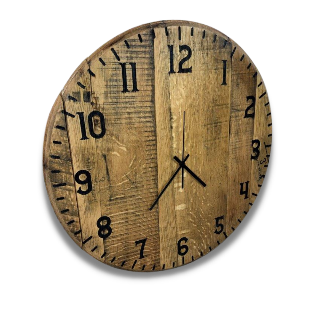 Whiskey Barrel Lid Clock