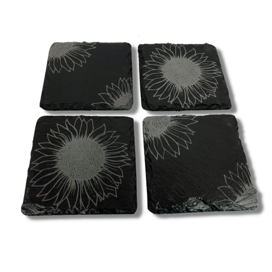Sunflower Slate Coasters