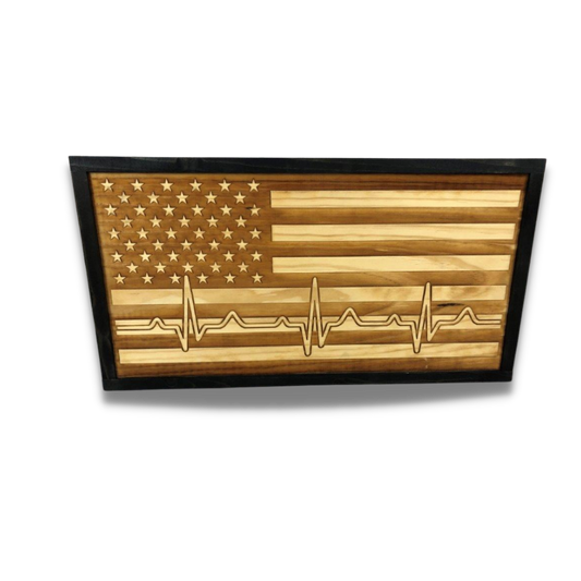 Heartbeat American Flag